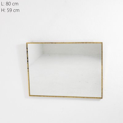 Rectangular Mirror with Brass Frame, 1950s-SXX-1808377