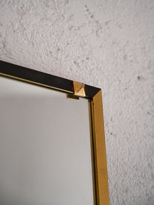 Rectangular Mirror with Golden and Black Metal Frame, 1950s-QWP-1754649