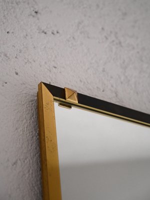 Rectangular Mirror with Golden and Black Metal Frame, 1950s-QWP-1754649