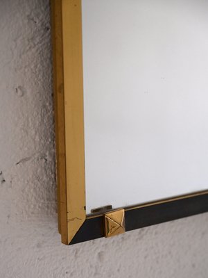 Rectangular Mirror with Golden and Black Metal Frame, 1950s-QWP-1754649