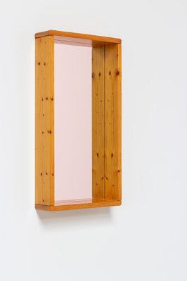 Rectangular Mirror with Wooden Frame by Maison Regain, 1970s-YI-954170