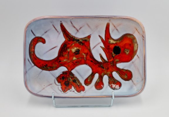 Rectangular Plates with Fish and Crustacean Motif by Monique Brunner, 1960s, Set of 12-EIA-1802147