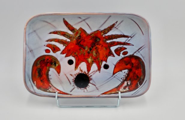 Rectangular Plates with Fish and Crustacean Motif by Monique Brunner, 1960s, Set of 12-EIA-1802147