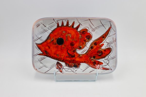 Rectangular Plates with Fish and Crustacean Motif by Monique Brunner, 1960s, Set of 12-EIA-1802147