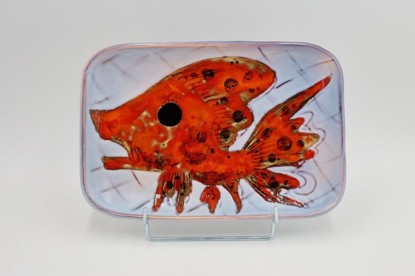 Rectangular Plates with Fish and Crustacean Motif by Monique Brunner, 1960s, Set of 12-EIA-1802147