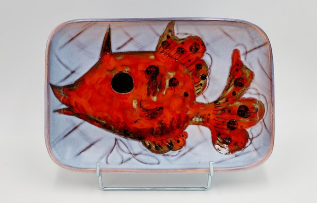 Rectangular Plates with Fish and Crustacean Motif by Monique Brunner, 1960s, Set of 12-EIA-1802147