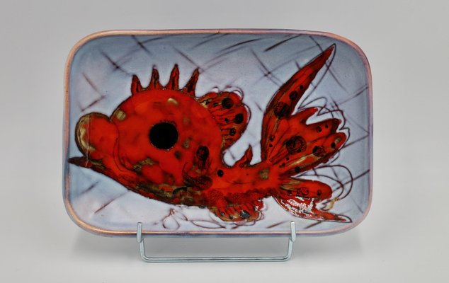 Rectangular Plates with Fish and Crustacean Motif by Monique Brunner, 1960s, Set of 12-EIA-1802147