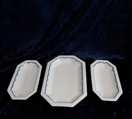 Rectangular Serving Bowls Maria Series with Blue Decoration by Rosenthal, 1930s, Set of 3-HOI-1724081