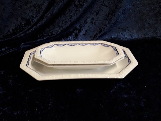 Rectangular Serving Bowls Maria Series with Blue Decoration by Rosenthal, 1930s, Set of 3-HOI-1724081