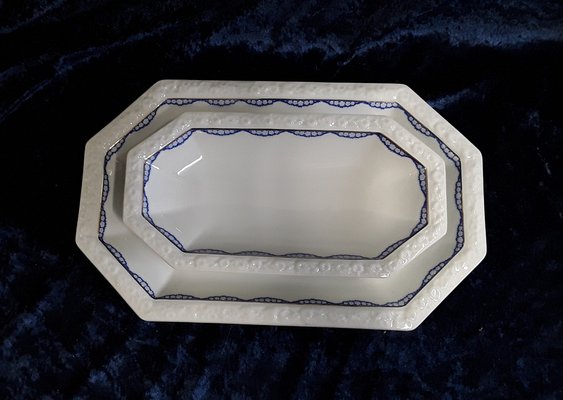 Rectangular Serving Bowls Maria Series with Blue Decoration by Rosenthal, 1930s, Set of 3-HOI-1724081