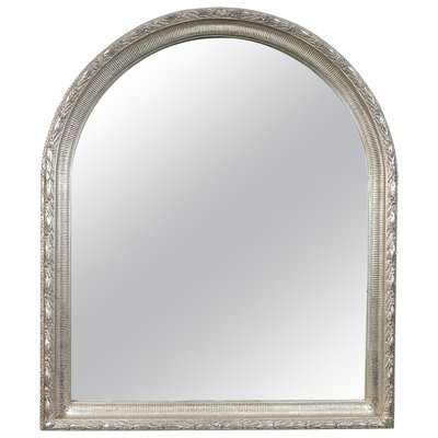 Rectangular Silver Hand-Carved Wooden Mirror, 1970s-UZ-862846