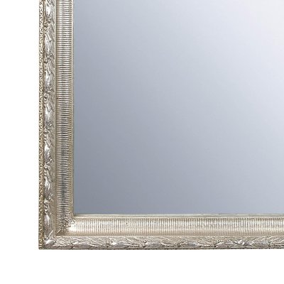 Rectangular Silver Hand-Carved Wooden Mirror, 1970s-UZ-862846