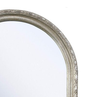 Rectangular Silver Hand-Carved Wooden Mirror, 1970s-UZ-862846