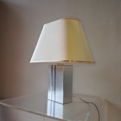 Rectangular Table Lamp in Brushed Stainless Steel, 1970-NTQ-2020176