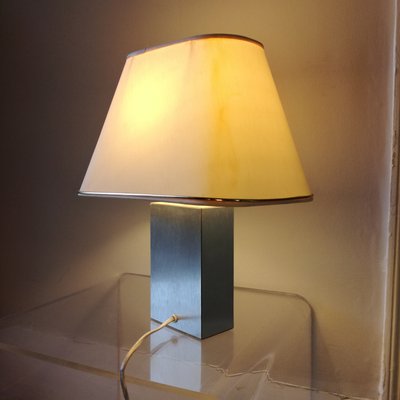 Rectangular Table Lamp in Brushed Stainless Steel, 1970-NTQ-2020176