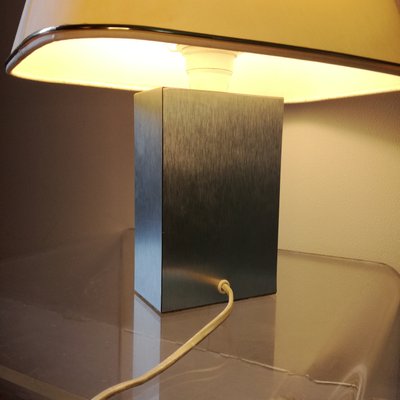 Rectangular Table Lamp in Brushed Stainless Steel, 1970-NTQ-2020176