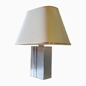 Rectangular Table Lamp in Brushed Stainless Steel, 1970-NTQ-2020176