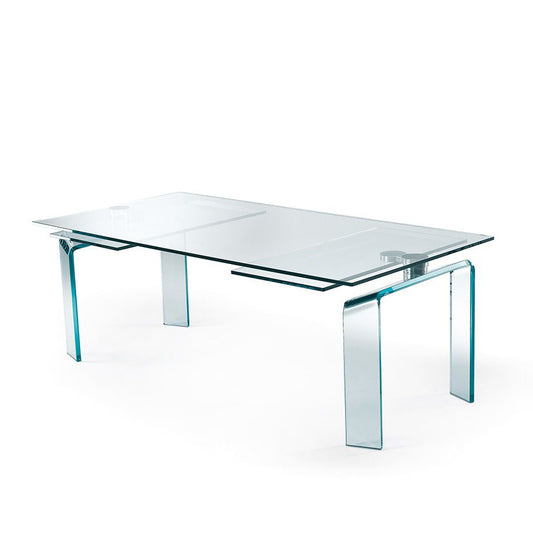 Policleto - Extending Rectangular Glass Table by Reflex