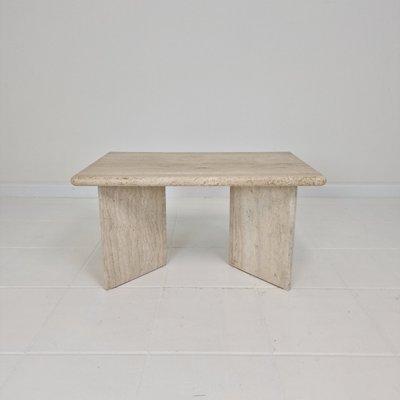 Rectangular Travertine Coffee Table, Italy, 1980s-RQL-2021943