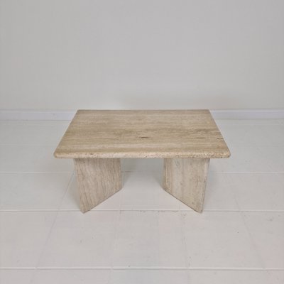 Rectangular Travertine Coffee Table, Italy, 1980s-RQL-2021943