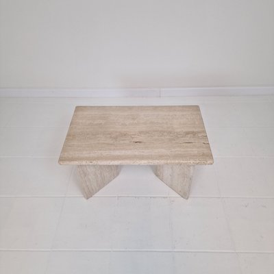 Rectangular Travertine Coffee Table, Italy, 1980s-RQL-2021943