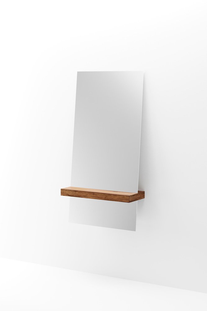 Rectangular Walnut Guillotine Mirror by Jeffrey Huyghe