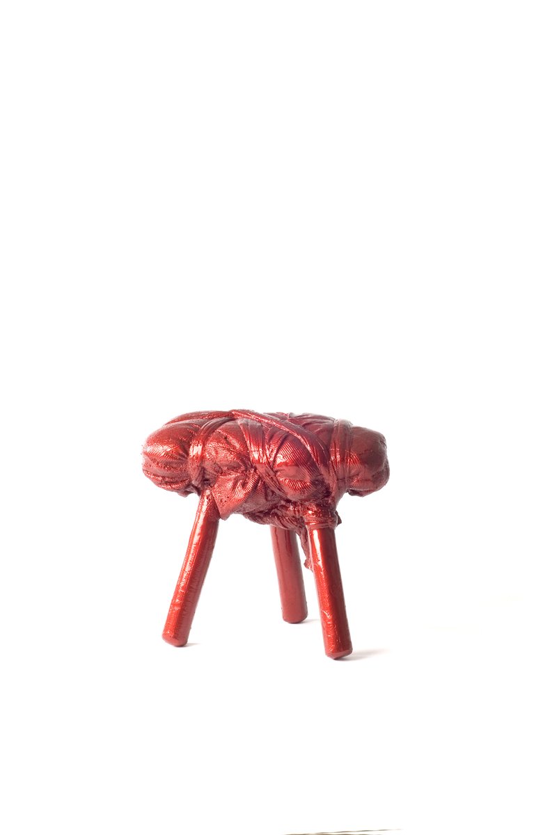 Red 3-Legged No 2 Tripod Stool by Studio Wieki Somers 

<img src="https://www.pamono.eu/skin/frontend/lamono/redesign/images/logo/individual/4.svg" class="exceptional-headline-image" /> 
The Exceptional