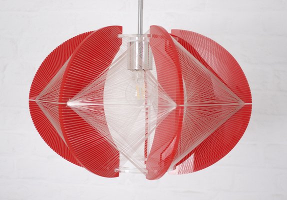 Red Acrylic Ceiling Lamp, 1970s-OWS-1750833