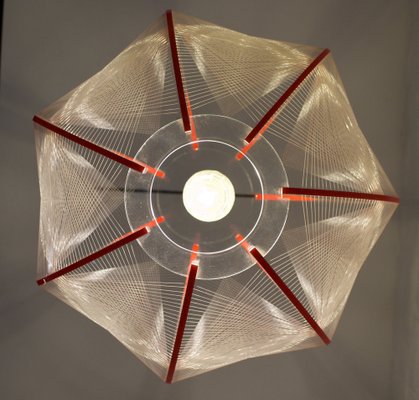 Red Acrylic Ceiling Lamp, 1970s-OWS-1750833