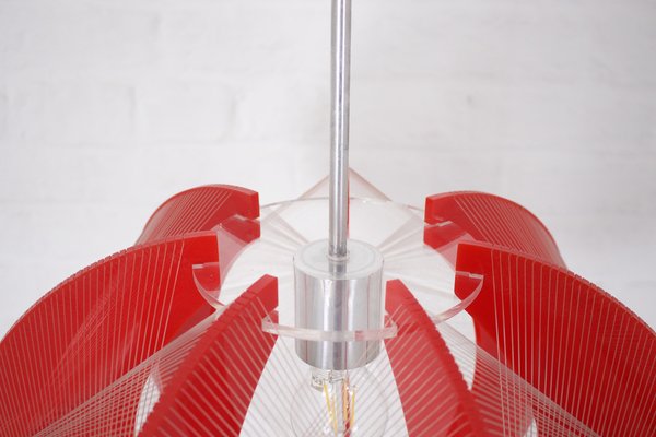 Red Acrylic Ceiling Lamp, 1970s-OWS-1750833