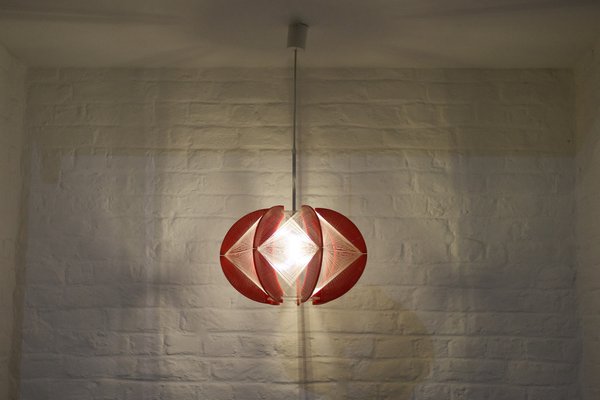 Red Acrylic Ceiling Lamp, 1970s-OWS-1750833