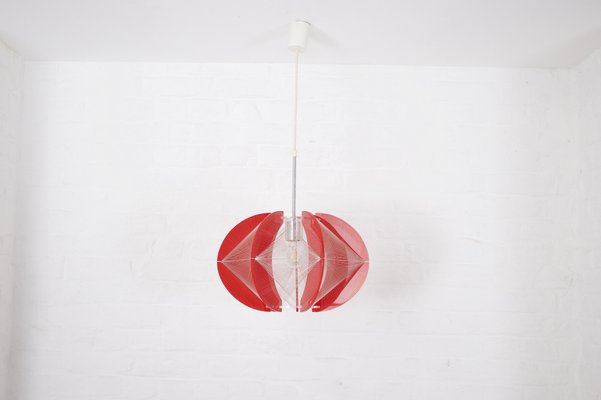 Red Acrylic Ceiling Lamp, 1970s-OWS-1750833