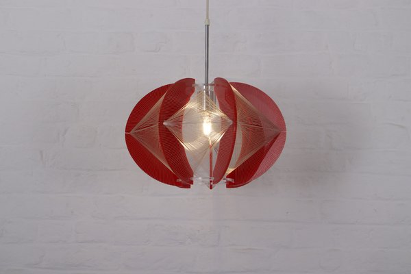 Red Acrylic Ceiling Lamp, 1970s-OWS-1750833