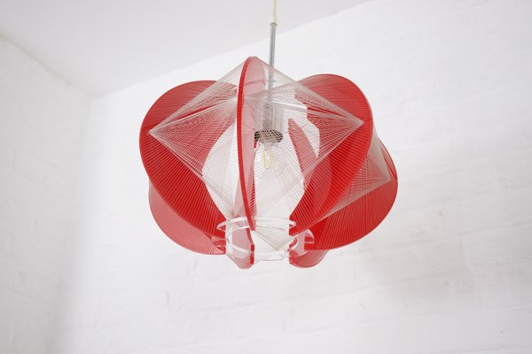 Red Acrylic Ceiling Lamp, 1970s-OWS-1750833