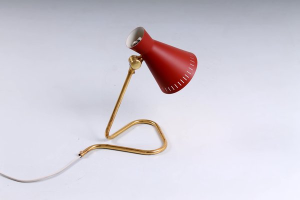 Red and Brass Diabolo Table Light by Asea, 1950s-XT-1362357