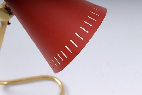 Red and Brass Diabolo Table Light by Asea, 1950s-XT-1362357