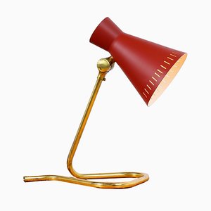 Red and Brass Diabolo Table Light by Asea, 1950s-XT-1362357