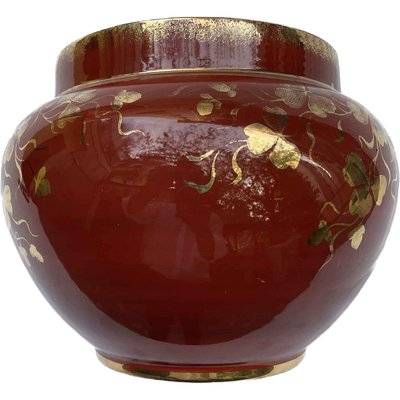 Red and Gold Vase Verbanum Stone Sci Laveno by Guido Andlovitz, 1930s-TBU-2017591