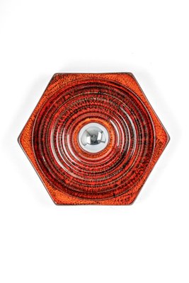 Red and Orange Ceramic Wall Lights, Germany, 1970s-UGR-1383218