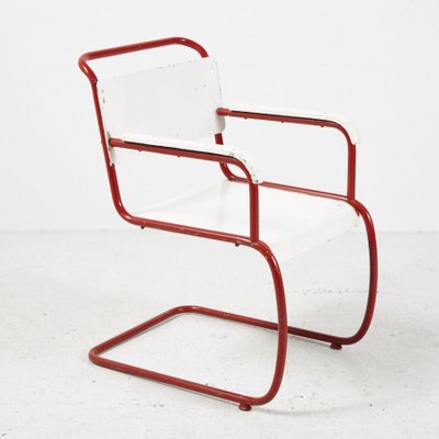 Red and White Bauhaus Armchair-CI-878443