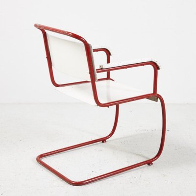 Red and White Bauhaus Armchair-CI-878443