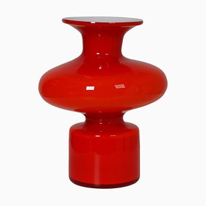 Red and White Glass Vase from Holmegaard, 1970s-MTD-1400061