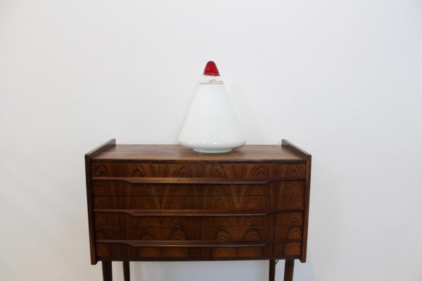 Red and White Opalescent Glass Cone Lamp by Giusto Toso for Leucos, 1930s-MO-675328