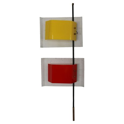 Red and Yellow Wall Lamp by Stilnovo, Italy, 1950s-AA-1313402