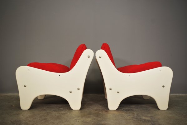 Red Armchairs, 1970, Set of 2-KNM-1374868