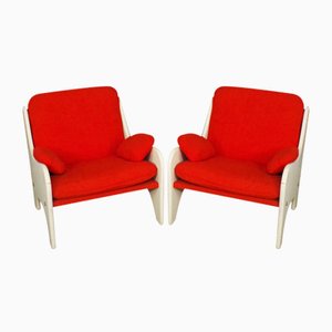 Red Armchairs, 1970, Set of 2-KNM-1374868