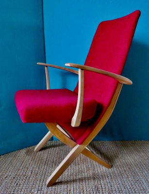 Red Armchairs, Denmark, 1955, Set of 2-AC-1377234