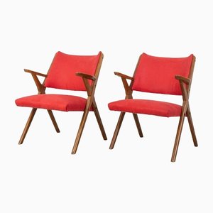 Red Armchairs from Dal Vera, 1960s, Set of 2-IUC-1412168