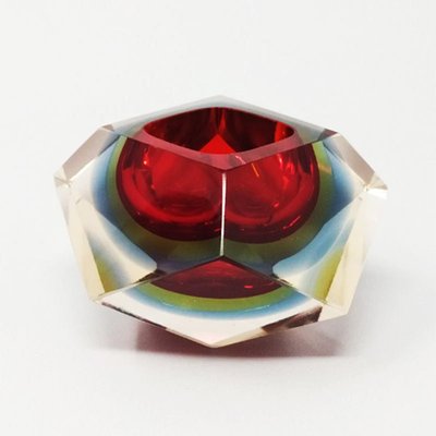 Red & Blue Ashtray by Flavio Poli for Seguso, Italy, 1960s-QGR-1152515