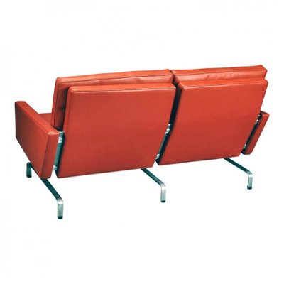 Red Brown Patinated Leather Pk-31/2 Sofa by Poul Kjærholm for Fritz Hansen, 1990s-MTD-1400833